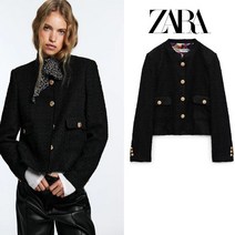 ZARA 자라 블랙 트위드 블레이드 자켓