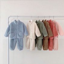 돌 아기 유아 아동 키즈 남자 여자 아이 남매룩 자매룩 형제룩 둥이룩 데일리 아이보리 핑크색 파란색 기본 가을 겨울 후리스 털 집업 점퍼 뽀글이 고무줄 밴딩 팬츠 바지 상하 세트