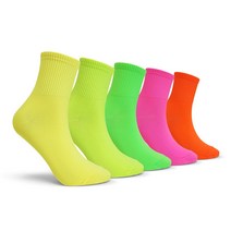 송이네양말 [여성양말] 네온 쿼터삭스 중목 네온양말 형광양말