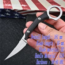 유틸리티나이프 D2 스틸 나이프 G10 핸들 야외 캠핑 유틸리티 자기 방어 EDC 군사 전술 생존 사냥 CS GO Ka, 03 Straight white