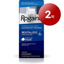 Rg 로우게인 미국 직배송 남성용 두피 모발 영양 관리 헤어 그로우쓰 트리트먼트 폼 60g, 2팩