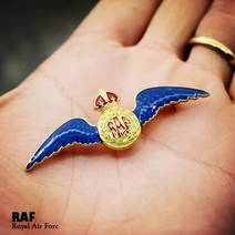 RAF 영국 제국 왕실 공군 파일럿 군사 배지 금속 황동 장교 모자 장식 브로치 핀, [03] No 1