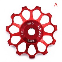 자전거크랭크 픽시크랭크 크랭크암 4 색 81011121314151617t 뒷 변속기 풀리 세트 7-12 속도 mtb 도로 자전거 용 넓고 좁은 톱니 가이드 휠, 빨간색, 17톤