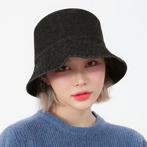 라핑 청 데님 버킷햇 빈티지 워싱 벙거지 모자