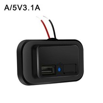 4륜오토바이 atv 자동차 부품 부속 호환USB 충전 콘센트 어댑터 12V/24V 3.1A 듀얼 차량용 소켓 오토바이, 01 Black