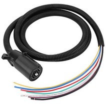 Qiilu 7 Way Trailer Plug Cable Cord Wire Harness Blade Molded Connector for RV Towbar Towing 2 Meter, 1, default