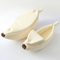 라이톰 반려동물 바나나 침낭 쿠션, 아이보리