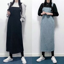 매일리룩 뷔스티에 골덴 지퍼 포켓 멜빵 원피스