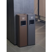 재떨이쓰레기통 호텔 상업용 식당 레스토랑 흡연실 미니 대형 스테인레스 스틸 수직 8L 12L 15L 휴지통, A (재떨이 + 쓰레기통)