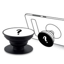 디자인깡패 DIY 주문제작 스마트톡 그립톡 하트 거치대, 1개, 凹형 + 알루미늄 원형판(블랙)