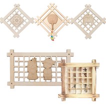 전통 한옥 나무문살액자 만들기 set, 12 문살(대) 사각꽃+원형꽃