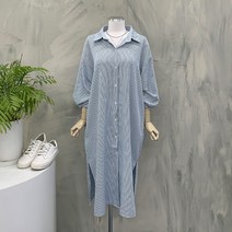 행복여[봄신상무배]슬릿 포인트 고방 체크 롱 셔츠 남방