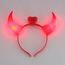 샤이닝 LED 악마 야광 붉은 파티 발광 머리띠 뿔 용품