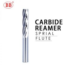 목공 절삭 트리머 리머 비트 BB 카바이드 기계 리머 나선형 플루트 비 코팅 H7 공차 척 금속 커터 6 플루트, 05 4x25x50-4F