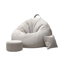 hitiya 빈백 1인 쇼파 + 베개 + 발판 핑크 라이트 그레이 다크 그레이 카키 노란색, 90*110 cm
