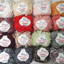 슈퍼밍크 토끼털 인조퍼실 뜨개실 털실 인조퍼 목도리, 12.베이비핑크, 1개