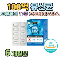 하루 한 캡슐 100억 보장 프로바이오틱스 모유 유산균 신 바이오틱스 프락토 올리고당 프로바이오스틱 유해균 억제 배에 가스 예민한 장 홈쇼핑 프리미엄 골드 영양제 성분 가격 비교, 6개월치, 500mg x 60캡슐 (하루 1캡슐)