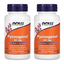 나우푸드 피크노제놀 60mg 50정 2통 프랑스해안송껍질추출물, 2개