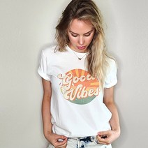 오가닉코튼 성인 반팔티셔츠 굿바이브스 / 남여공용 티셔츠