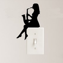 뮤럴 세계지도 거실포인트 벽지 디자인 풍경 명화 벽지 아트윌 해바라기 일러스트 벽지 포인트그림 벽지 도배 홈데코 벽지 새로운 색소폰 음악 데칼 비닐 스티커 재즈 조명 스위치 홈, 주황색