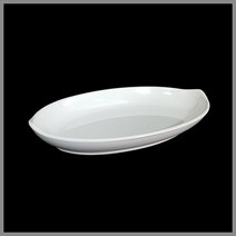 대명멜라민 미색 - 멜라민 배 타원접시 (국내생산 멜라민 흰그릇 하얀그릇 업소용그릇), (M-6-3), 대