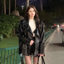 가죽 자켓 여성 레더 에코레더 가을 노카라 여자 간절기 크롭 지컷 짧은 페이크레더