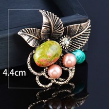 한복브로치 뱃찌 가방뱃지 브롯치 SINLEERY 럭셔리 빈티지 빅 내추럴 스톤 리프 브로치 AAA 큐빅 지르콘 핀 쥬얼리 액세서리 SSB 여성용 쥬얼리105279