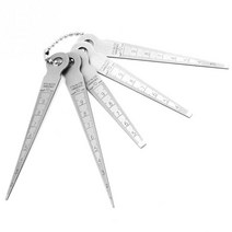 용접 테이퍼 필러 게이지 스테인레스 스틸 깊이 구멍 크기 검사 눈금자 측정 도구 1 세트, 한개옵션0