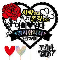비비드레인 어버이날 생신 케이크토퍼, 55-사랑하고존경(아빠엄마)+픽3개