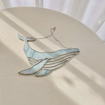 handmade 혹등고래 스테인드글라스 썬캐쳐 2type 유리 여름 인테리어 모빌