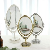 어바웃더홈 엔틱 인테리어 화장대 거울, 엔틱타원_중_아이보리