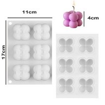 6 캐비티 양초 금형 아로마 테라피 석고 실리콘 몰드 3D 루빅 큐브 베이킹 무스 케이크 스퀘어 디저트 트레이, A 6 hole, CHINA