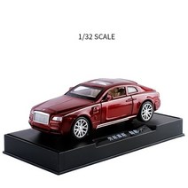 롤스로이스미니카 장식 모형 미니어처 1/32 롤스로이스 팬텀 자동차 장난감 금속 합금 바디 다이캐스트 모, 04 Red with box
