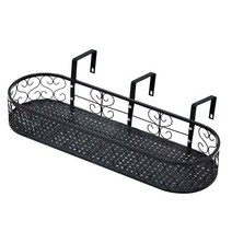 모칸도 베란다 화분걸이대 라운드형(80x25cm고층용) 고리 3개형, 01.화분걸이대(라운드형)80x25_블랙