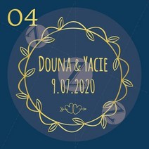 웨딩아치 하트조형물 장식 스티커 리얼 호일 샤이니 골드 맞춤형 로고 라벨 세례 베이비 샤워 성찬식, 71.04  6CMGold50