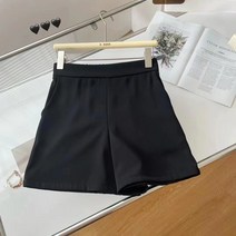 Louisa2022여름 블랙 하이 웨이스트 슈트 반바지