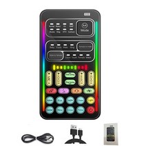 외장사운드카드 라이브 사운드 카드 외부 마이크로 USB 헤드셋 휴대폰 컴퓨터 pc용 방송, 01 Black