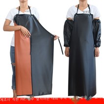 웅비 노동 보험 직매 흑홍 복합 pvc 방수 앞치마 35 실크 방유 내산성 알칼리 공업 앞치마, 티눈 단추, 블랙레드 콤보 앞치마+토시