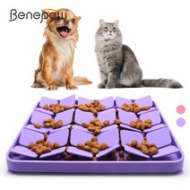 애견급식기 Benepaw 실리콘 퍼즐 그릇 세척 물통 물그릇 견밥그릇 견식기, Rose Red