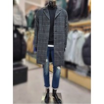 [톰스토리] [W몰 ] T199M-6915A18W4테일러드 오버핏 타탄체크 모직 코트