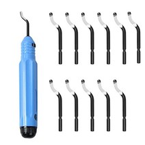 Yuentoen 디버링 도구 키트 - 디버링 커터 세트 11개 hss bs1010 샤프 디버링 블레이드 + 핸들 버 제거 블레이드 목재 플라스틱 알루미늄 구리 강철용 버 제거제