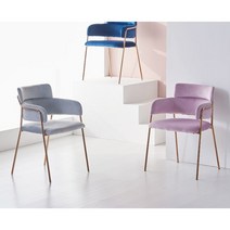 호텔 라운지용 골드프레임 벨벳 디자인 체어(3색) 가구 업소용 카페용 유럽, 블루