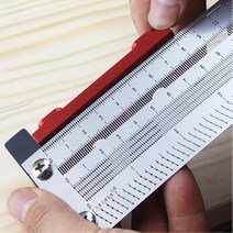 목공 철자 직각자 도면 스테인레스 눈금자 정밀 마킹자, C 대시 눈금자 300mm/12인치(브론즈 캡)