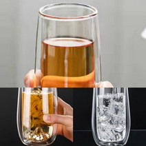 이중 유리컵(350M) 머그커피잔 아메리카노머그잔 가벼운머그컵