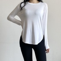 루나인 찰랑 슬림핏 긴팔 롱 힙커버 스판 필라테스 긴팔티