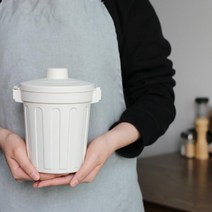 우노리빙 냄새차단 밀폐형 주방 냉장고 음식물 휴지통 위생적인, 보더 휴지통 라이트그레이
