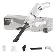 미니청소기6000Pa Car Wireless Vacuum Cleaner 2 In 1 Blowable Cordless Handheld Auto Home & Dual, 01 White