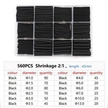 열 수축 튜브 내열성 래프 키트 termoretractil 모듬 와이어 케이블 절연 슬리브, 560PCS 2