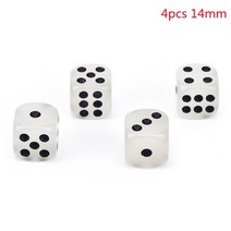 보드 게임 주사위 10mm16mm 마시는 주사위 아크릴 코너 육면체 주사위 클럽 파티 테이블 게임 rpg 주사위 세트 5 개몫 흰색 라운드, 4개 14mm