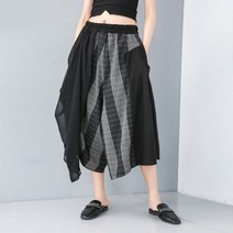 도다인 WAWAMOM 여성 레이어룩 체크 배기팬츠 몸빼 항아리 똥싼바지 DMF32